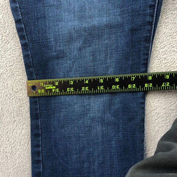 Lee Women Flex Motion Bootcut Jeans Size 18 Long Blue Denim Regular Fit Mid Rise - Picture 9 of 14